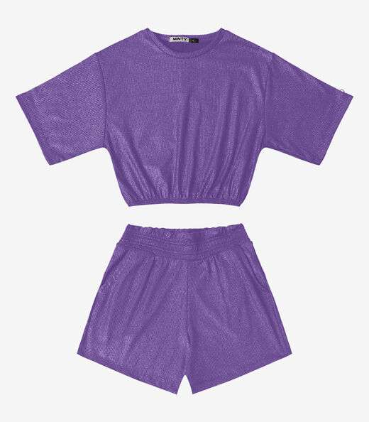 Image_Conjunto Blusa Com Shorts Feminino Minty Roxo