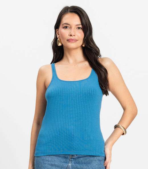 Regata em Ribana Canelada Rovitex Azul