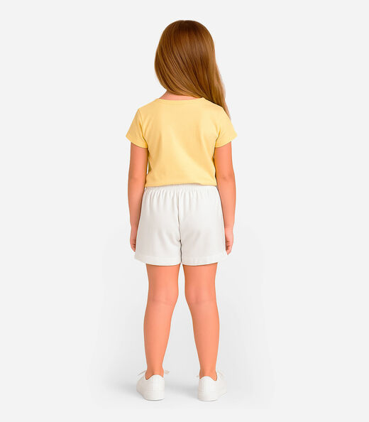 Conjunto Infantil Menina Blusa Com Shorts Select Amarelo