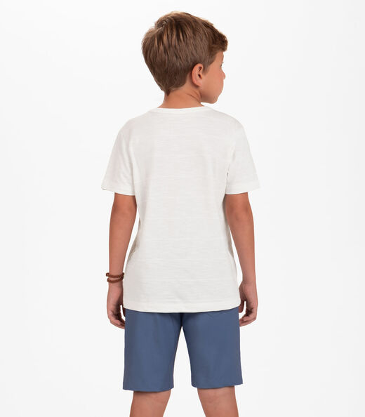 Conjunto Camiseta com Bermuda Menino Trick Nick Bege