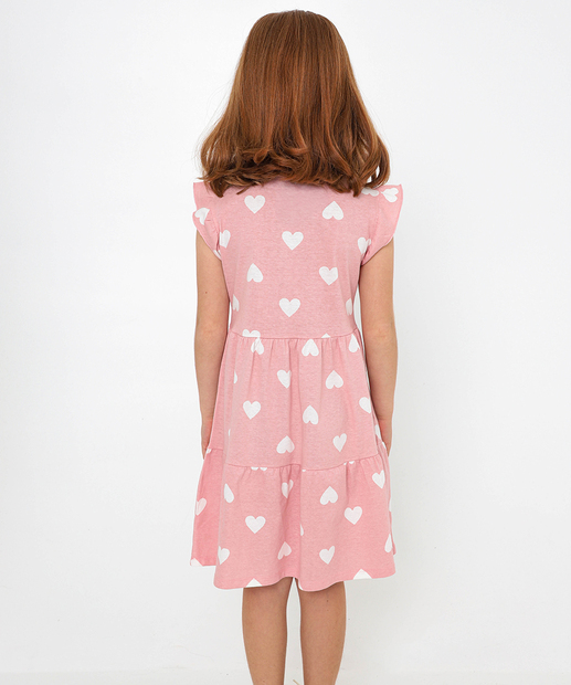 Vestido Infantil Três Marias Corações Marisa Tam 4 a 10 Rosa