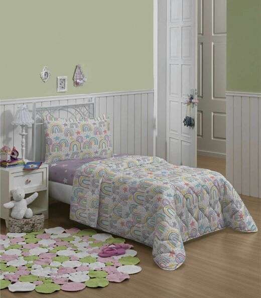 Jogo de Cama Infantil 2 Peças Estampado Lepper Roxo