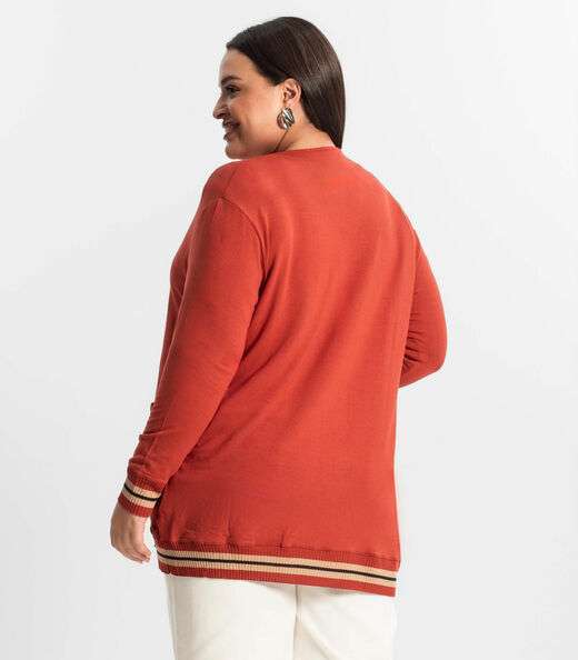 Cardigam Plus Size Feminino Secret Glam Vermelho