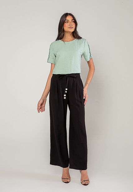 Blusa Alfaiataria Com Botões Na Manga Verde Salvatore