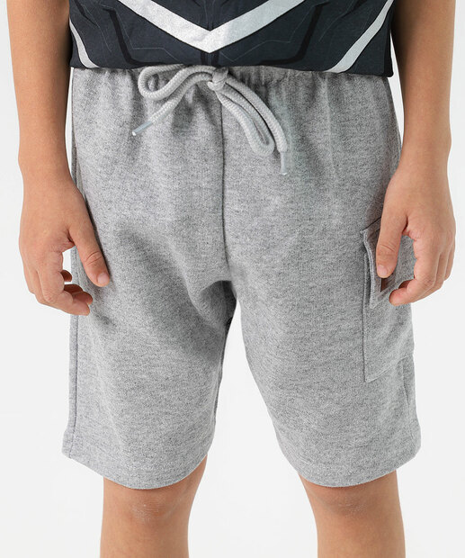 Bermuda Infantil Moletinho Bolso Cargo Marisa Tam 4 a 10 Cinza