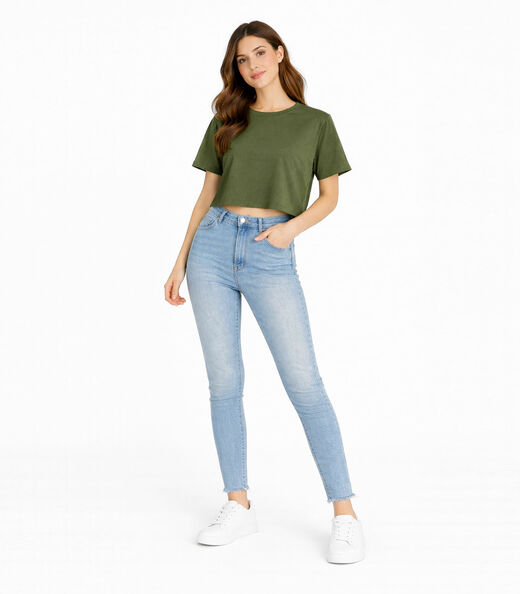 Blusa Feminina Básica Malha Suplex Infinita Cor Verde