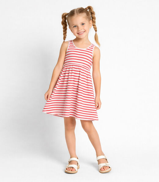 Vestido Infantil Com Cintura Franzida Select Vermelho