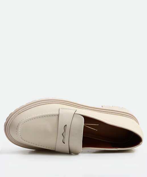 Mocassim Loafer Feminino Salto Grosso Tratorado Vizzano