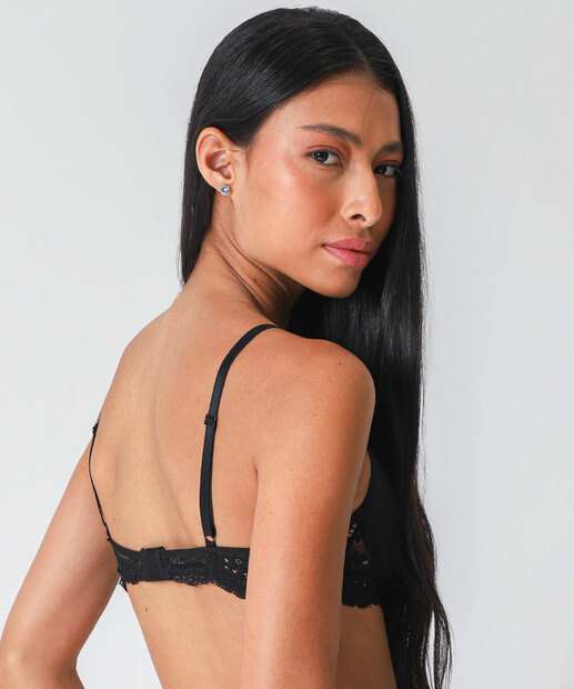 Sutiã Com Base E Bojo Recorte Renda Marisa