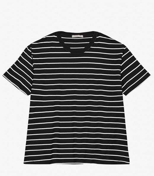 Blusa Feminina Plus Size Gola Redonda Secret Glam Preto