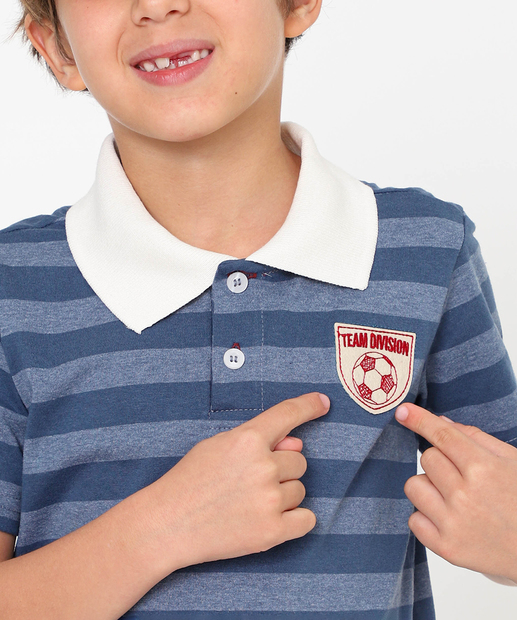Polo Infantil Listrada Marisa Tam 4 a 10 Azul