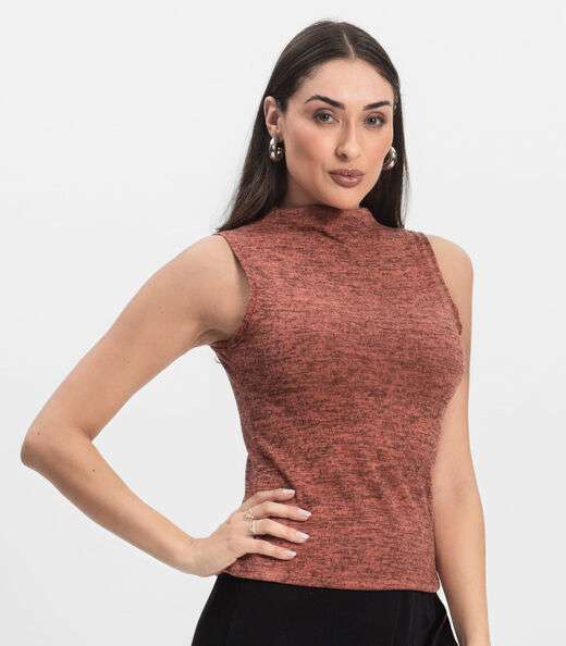 Regata Feminina com Gola Infinita Cor Laranja