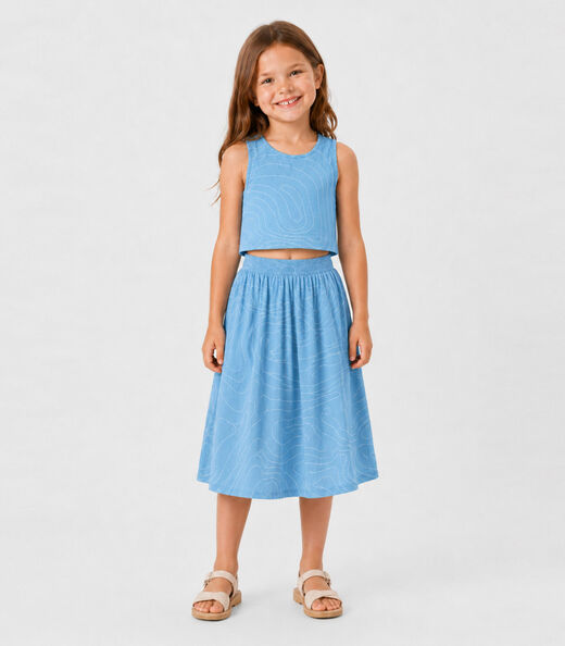 Image_Conjunto Infantil Menina Saia e Regata Select Azul