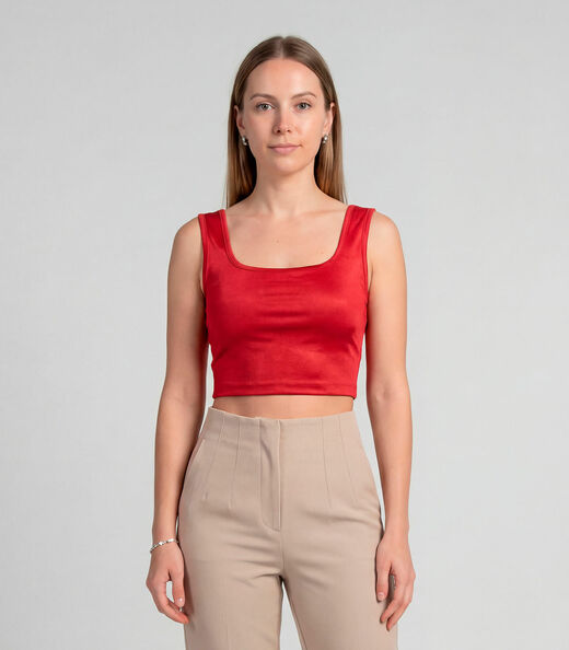 Image_Top Feminino Com Decote Quadrado Infinita Cor Vermelho