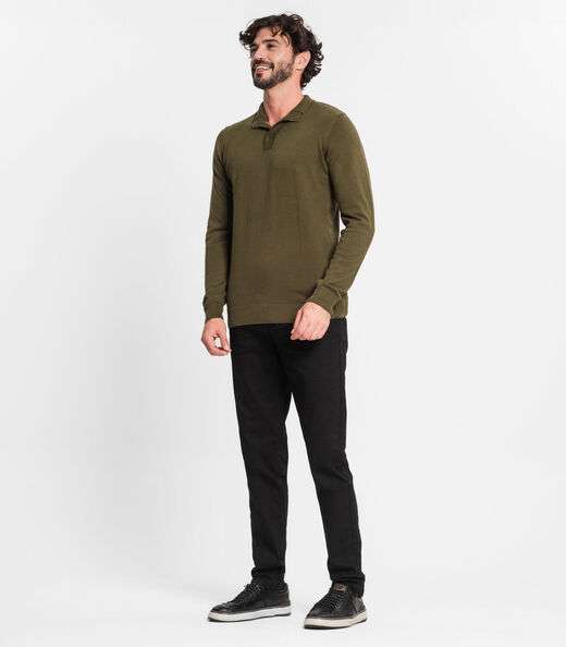Suéter Masculino Em Tricot Diametro Verde