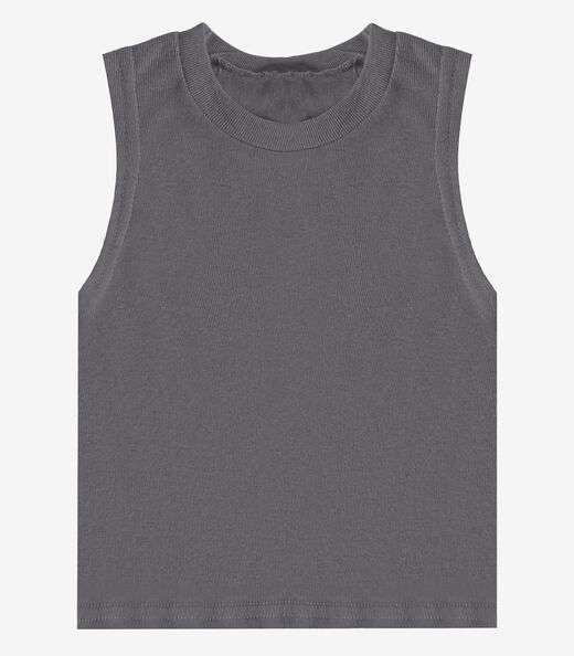 Regata Básica Infantil Lisa Soletex Cinza