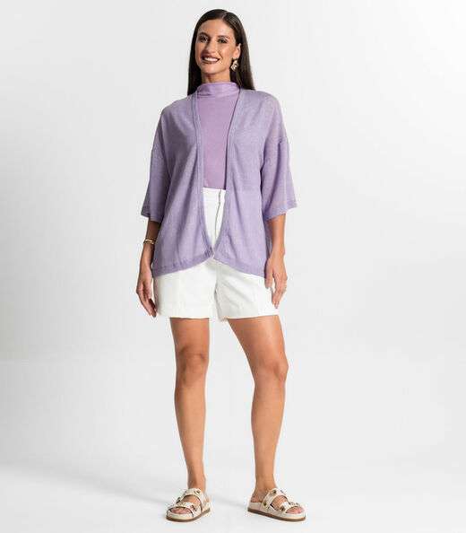Kimono Feminino Com Brilho Rovitex Roxo