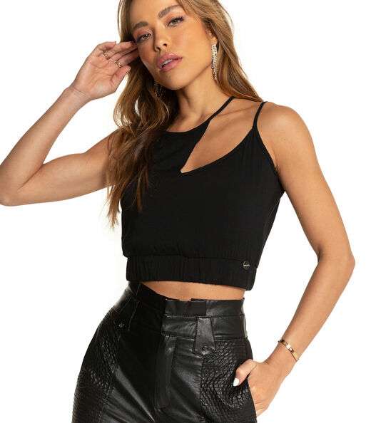 Blusa de Alça Feminina Endless Preto