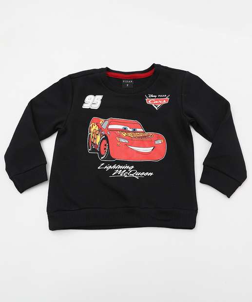 Conjunto Infantil Moletinho Carros Disney Tam 1 a 3 Preto