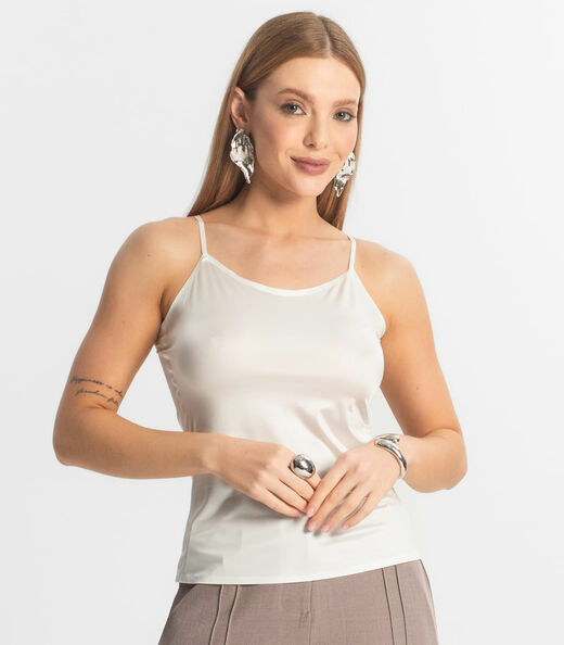 Regata Feminina Em Poliamida Sem Costura Select Branco