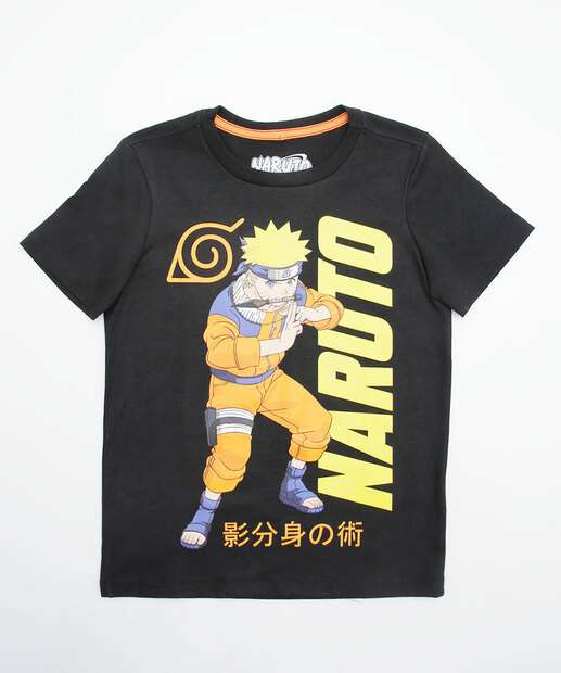 Camiseta Infantil Manga Curta Naruto Tam 4 a 10  