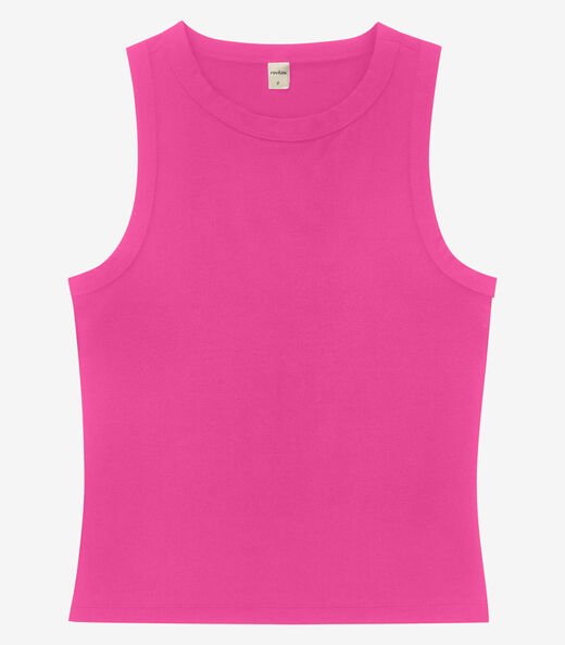 Regata Básica Feminina em Cotton Leve Rovitex Rosa