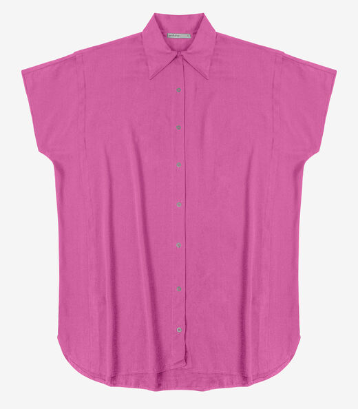 Vestido Chemise Feminino Com Gola Endless Rosa