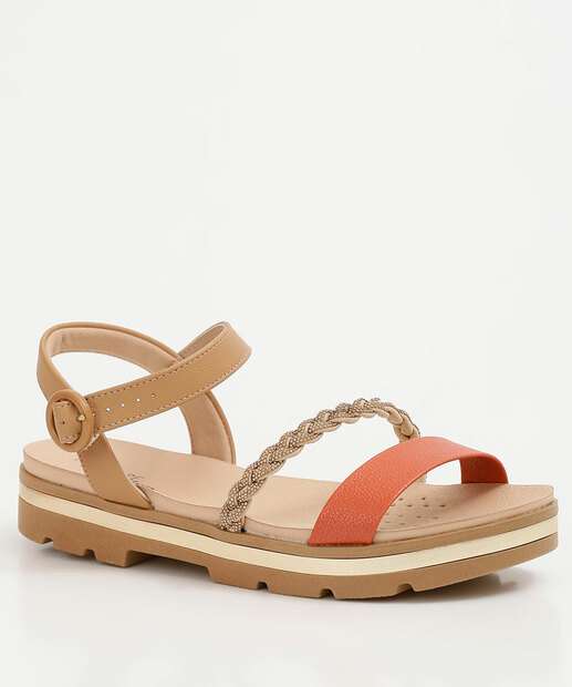 Sandália Feminina Flatform Tratorado Strass Modare 