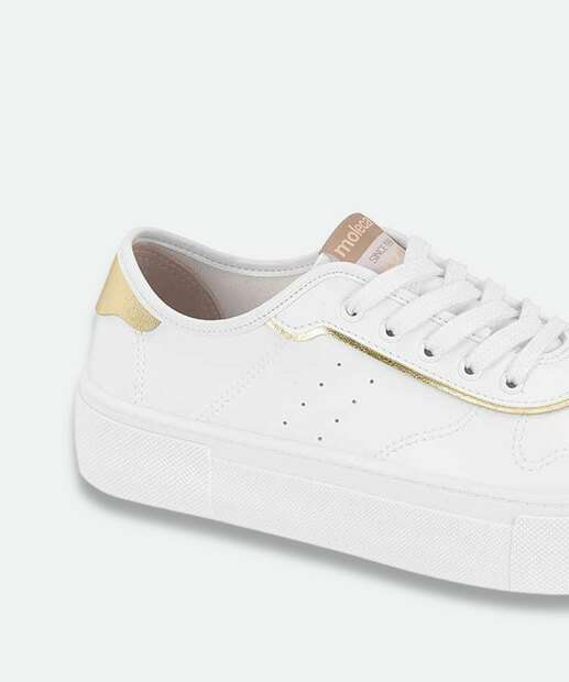 Tênis Casual Feminino Recorte Moleca Branco