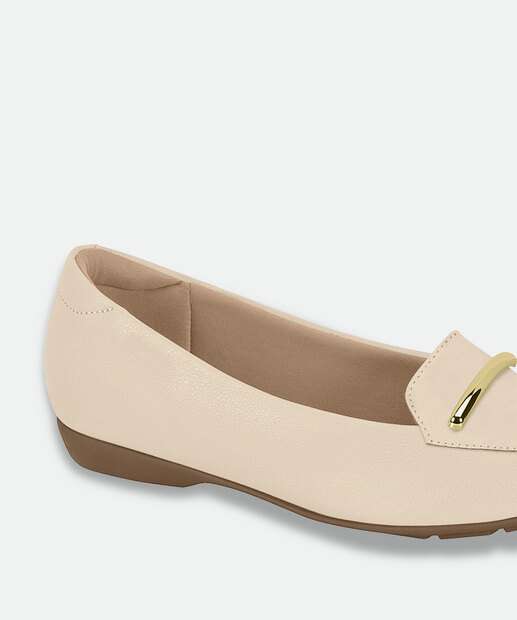 Mocassim Loafer Feminino Modare Bege