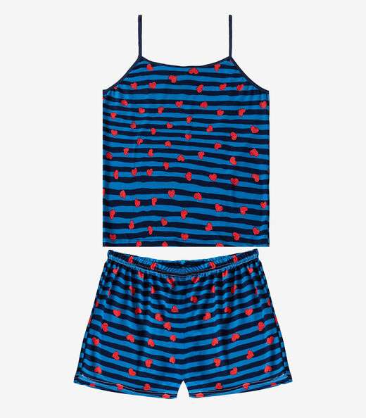 Short Doll Curto Feminino De Liganete Bella Ana Azul