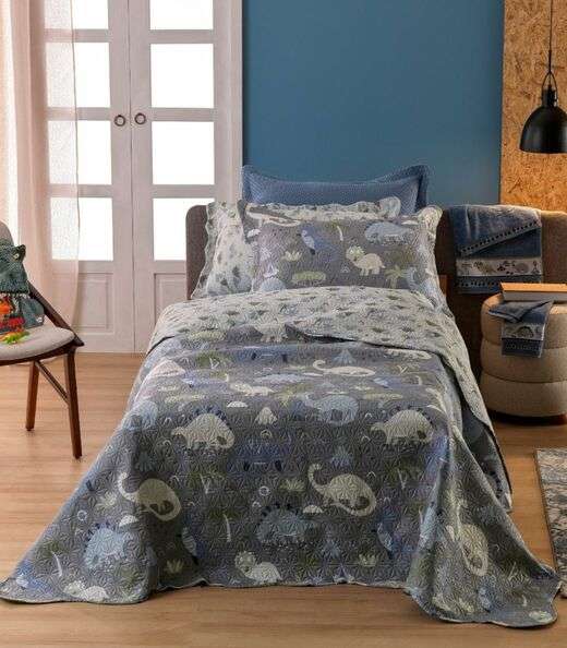 Kit Cobre Leito Casual Kids Casal Appel Cinza