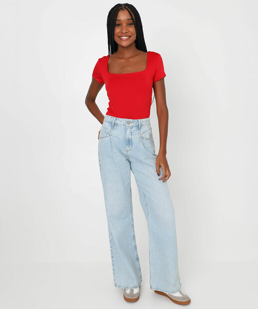 Blusa Feminina Cropped Suplex Marisa Vermelho