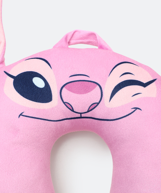 Almofada Pescoço Plush Stitch Orelhas Disney Rosa