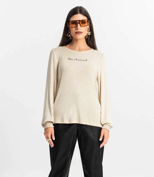 Image_Blusa Manga Longa Tricot Endlles Bege