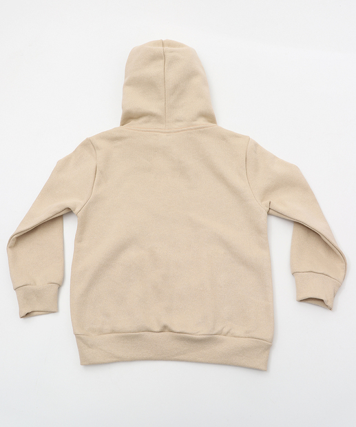 Blusão Infantil Moletom Flanelado Capuz Disney Tam 1 a 3 Bege