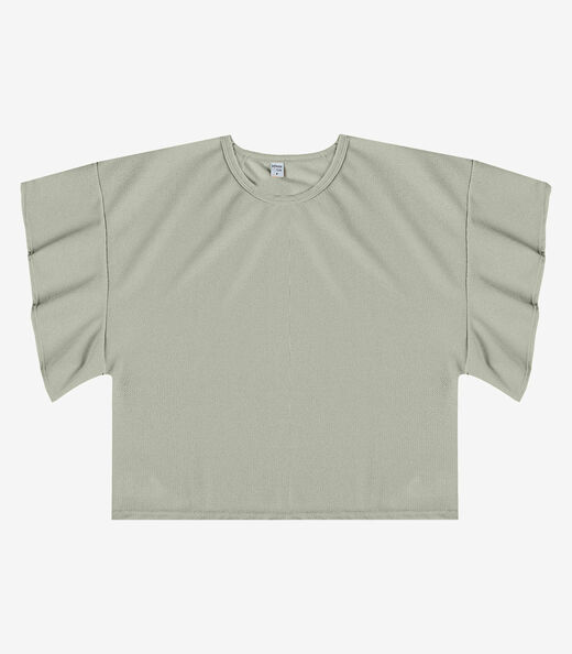 Image_Blusa Feminina Com Manga Franzida Infinita Cor Verde