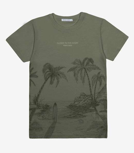 Camiseta Infantil Meia Malha Trick Nick Verde