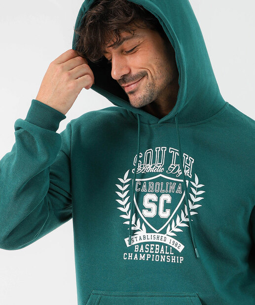 Blusão Masculino Moletom Estampado Marisa Verde