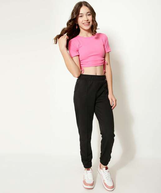 Calça Juvenil Jogger Moletom Marisa Tam 10 a 16   