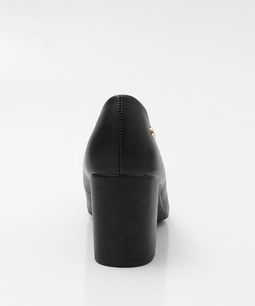 Scarpin Feminino Salto Grosso Via Uno Preto