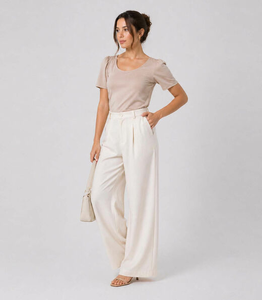 Blusa Feminina Em Malha Langui Infinita Cor Marrom