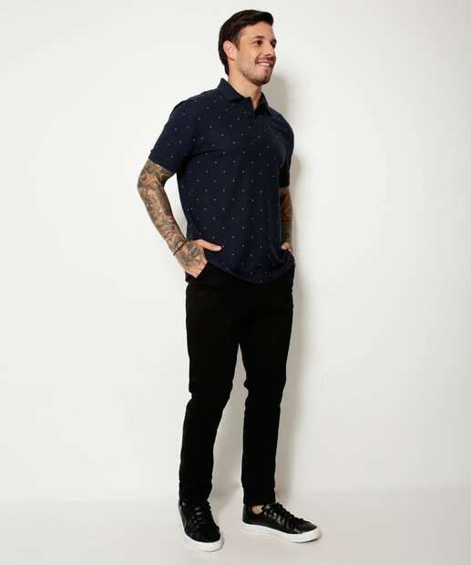 Polo Masculina Estampada Manga Curta MR