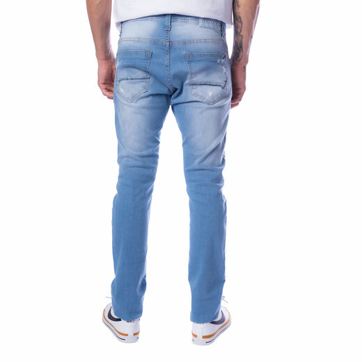 Calça Jeans Masculina Gangser Skinny Azul Claro