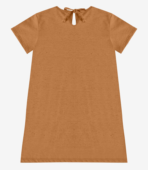 Vestido Infantil em Moletinho Maquenetado Select Marrom