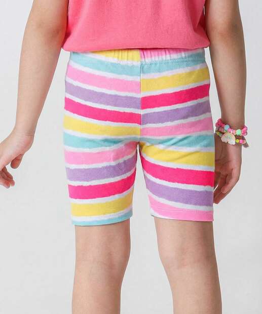 Bermuda Infantil Ciclista Listrada Marisa Tam 4 a 10 Off White