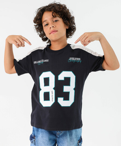 Image_Camiseta Juvenil College Manga Curta Marisa Tam 10 a 16 Preto