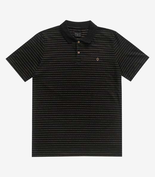 Polo Masculino Manga Curta Cotton Diametro Preto