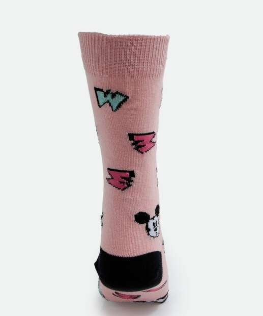 Meia Cano Longo Feminina Estampa Mickey Disney
