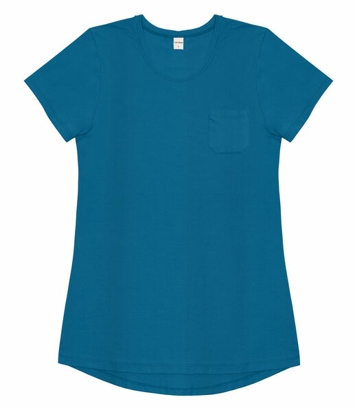 Blusa Feminina Viscotorcion Com Bolso Rovitex Azul